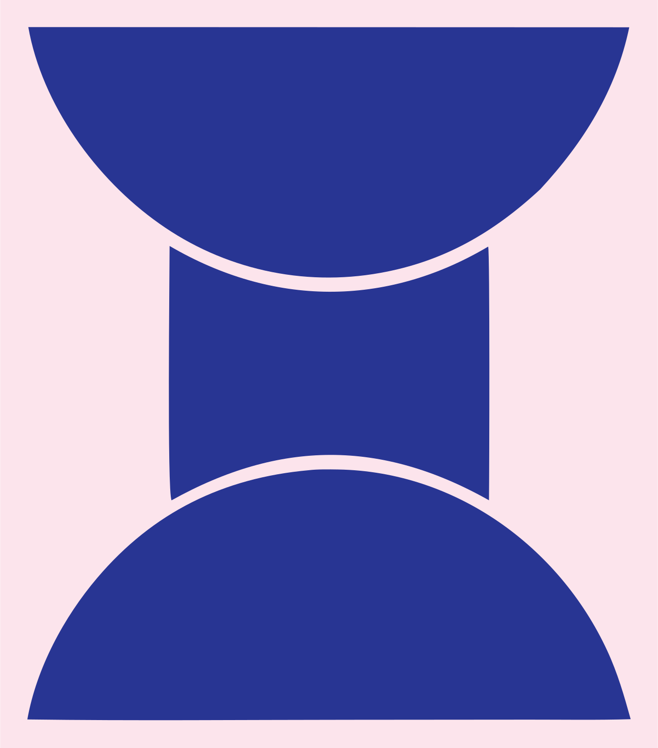 Bold Hourglass Solar Mark #fce4ec/#283593