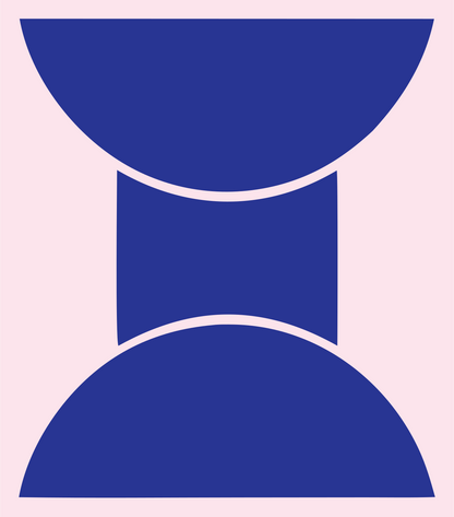Bold Hourglass Solar Mark #fce4ec/#283593