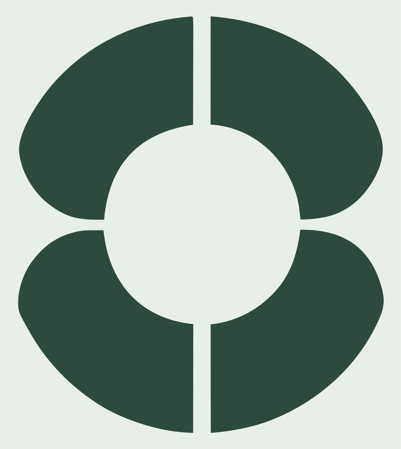 Bold Split Circle Solar Mark #e8efe9/#2d4a3e