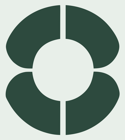 Bold Split Circle Solar Mark #e8efe9/#2d4a3e