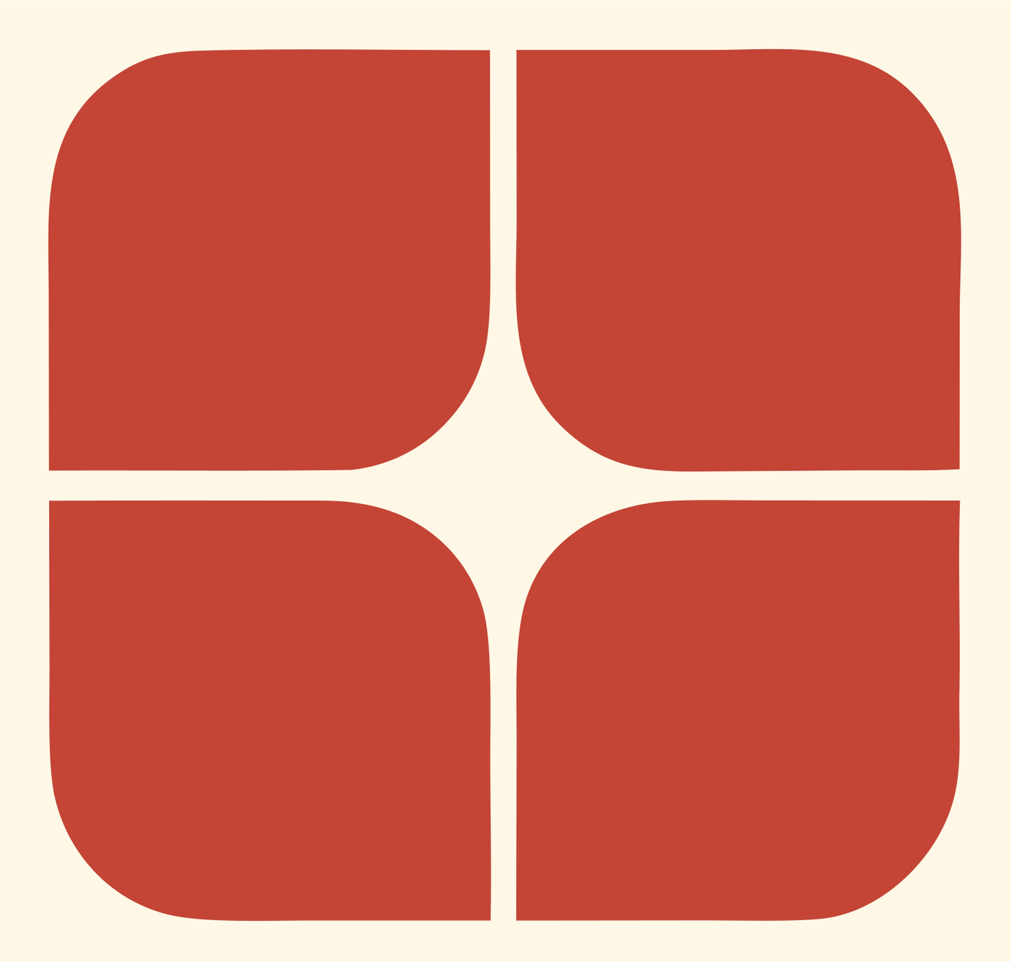 Bold Grid Panel Mark #fff8e7/#c44536