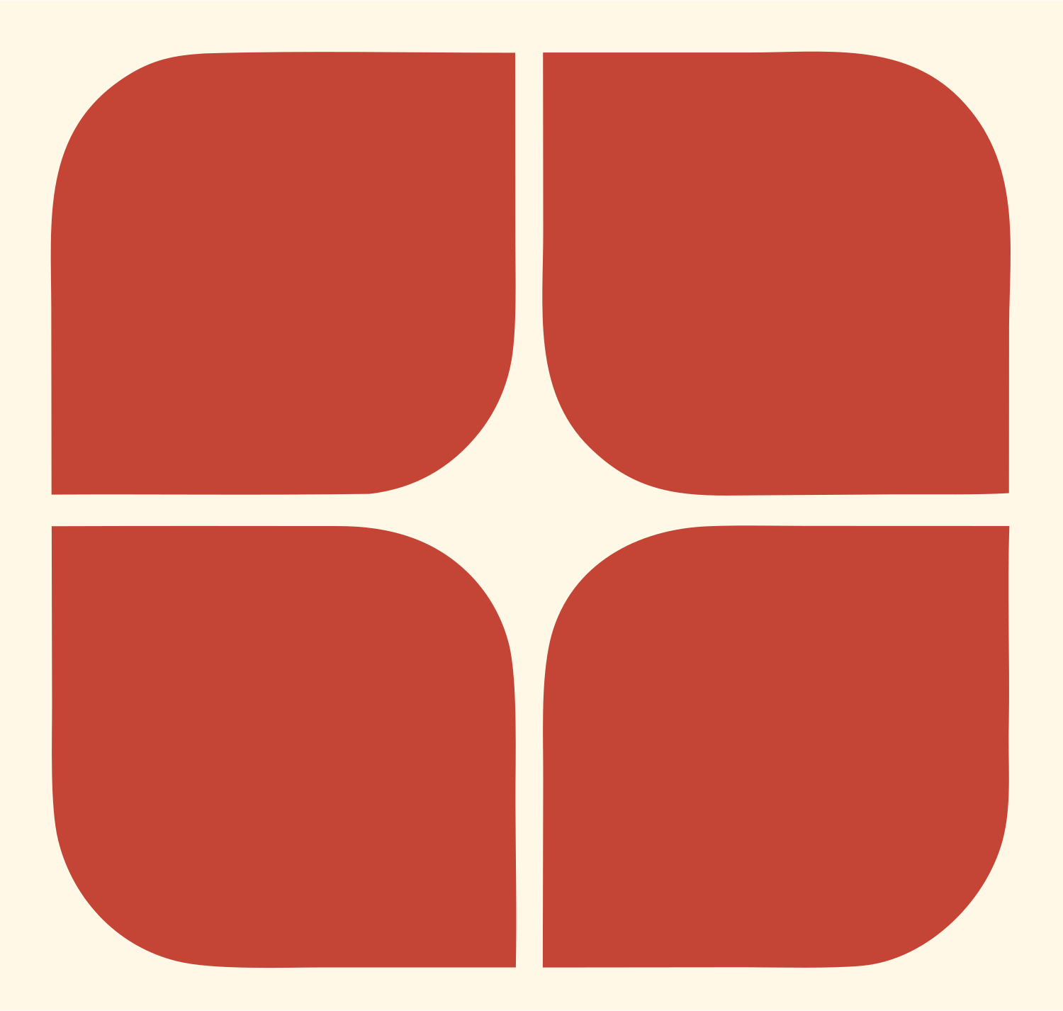 Bold Grid Panel Mark #fff8e7/#c44536