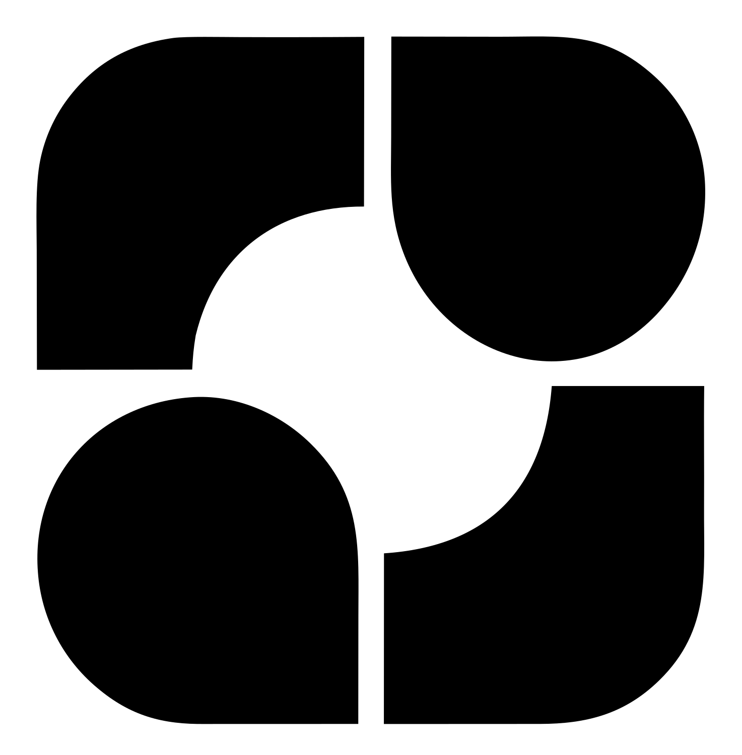 Bold Quadrant Rotation Mark #ffffff/#000000