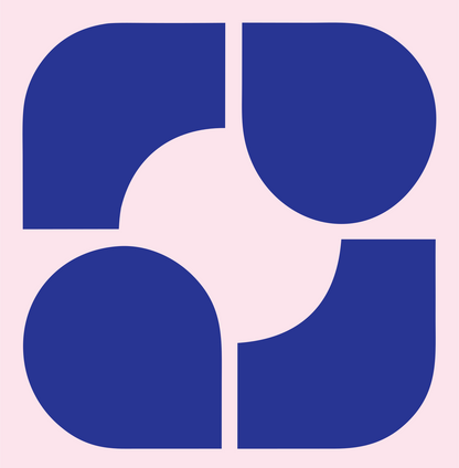 Bold Quadrant Rotation Mark #fce4ec/#283593