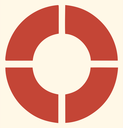 Bold Crosshair Ring Mark #fff8e7/#c44536