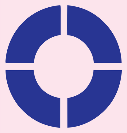 Bold Crosshair Ring Mark #fce4ec/#283593