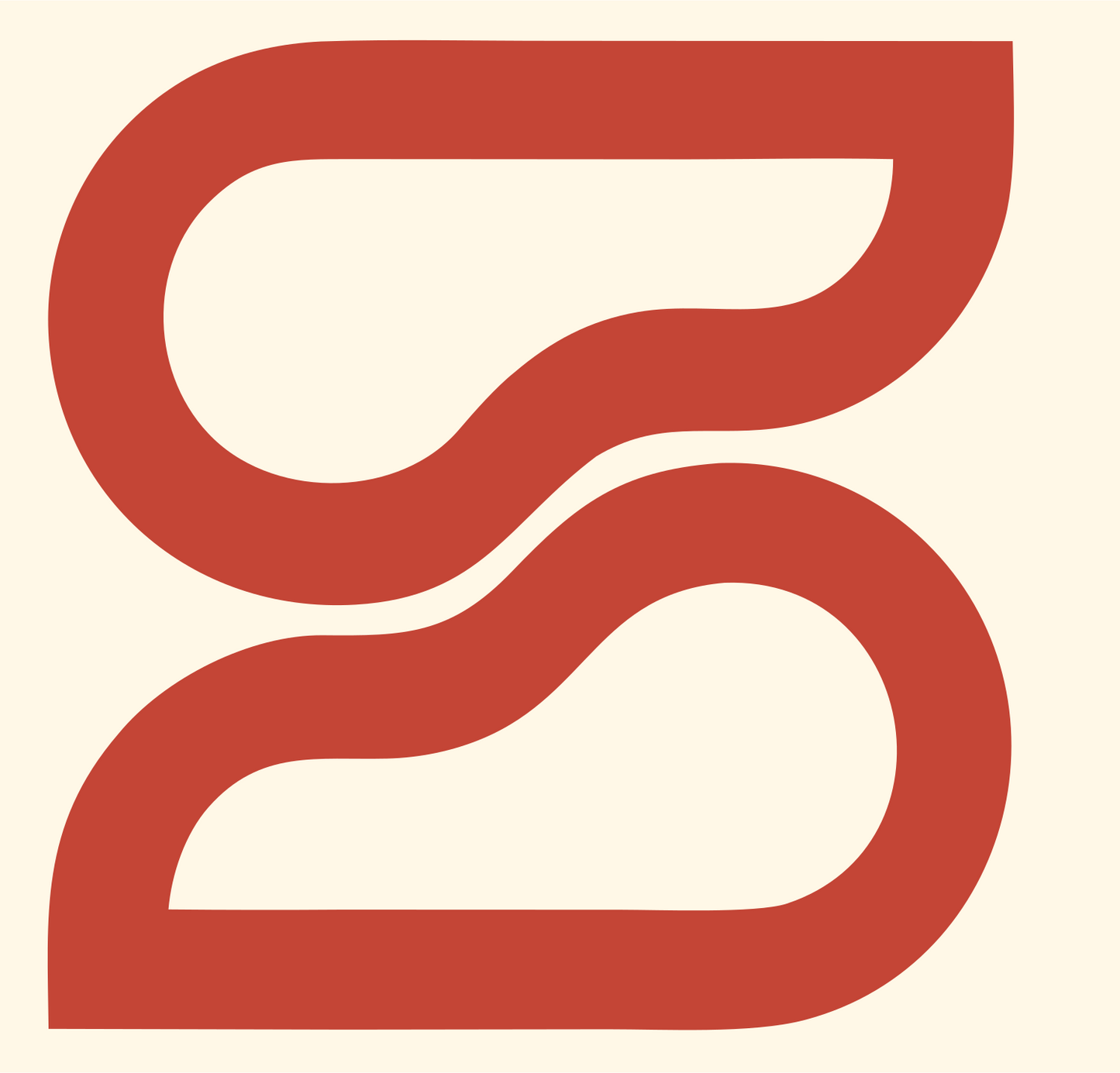 Monoline S-Curve Solar Mark #fff8e7/#c44536