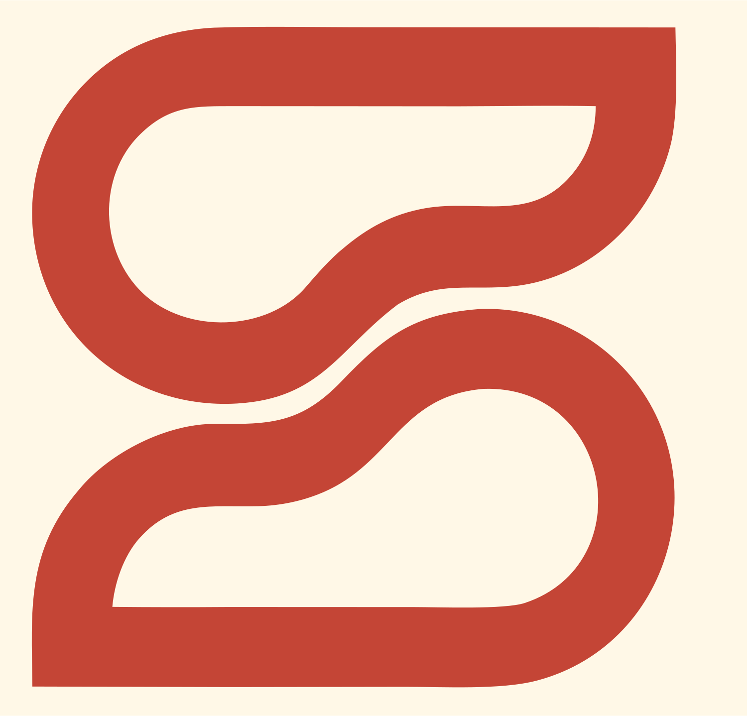 Monoline S-Curve Solar Mark #fff8e7/#c44536
