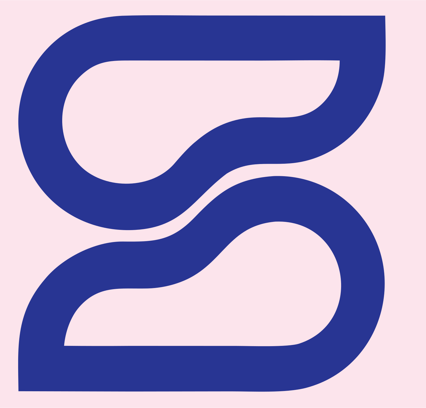 Monoline S-Curve Solar Mark #fce4ec/#283593