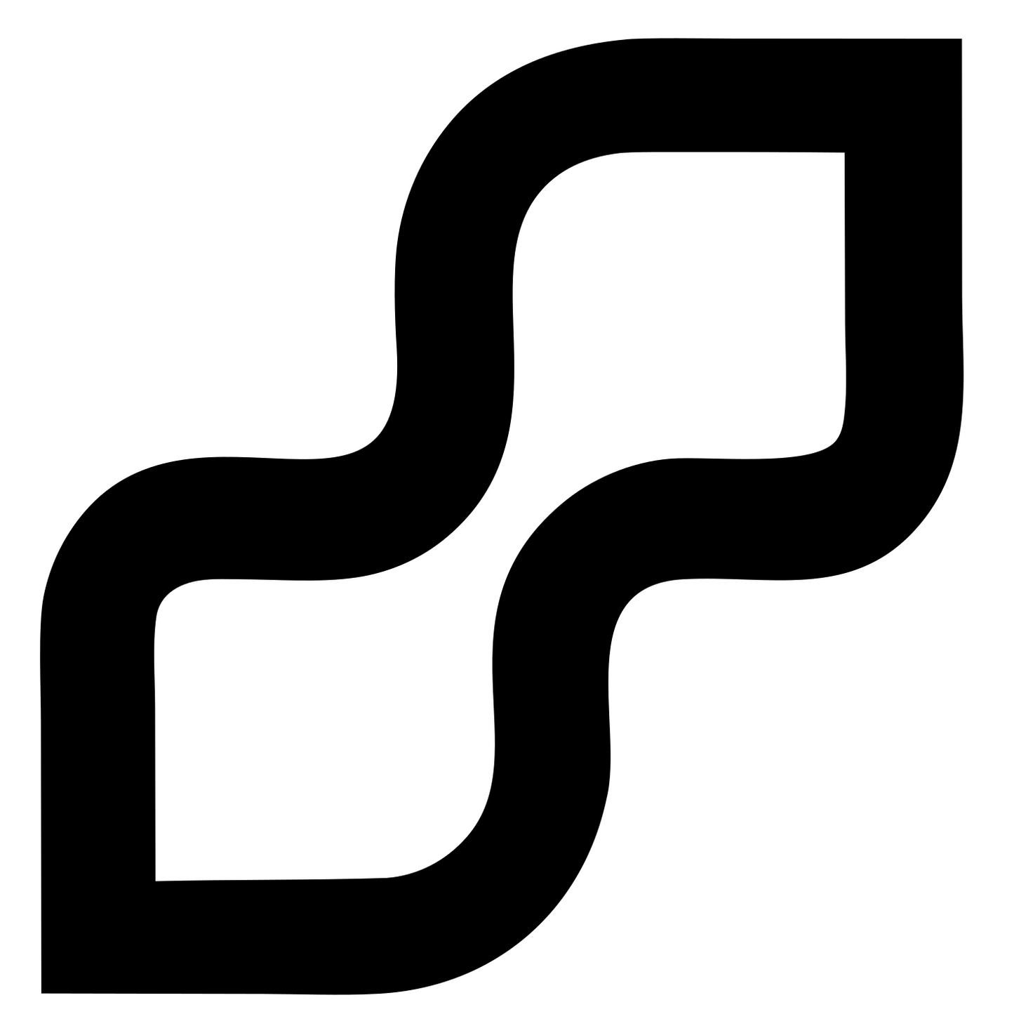 Monoline S-Shape Panel Mark #ffffff/#000000