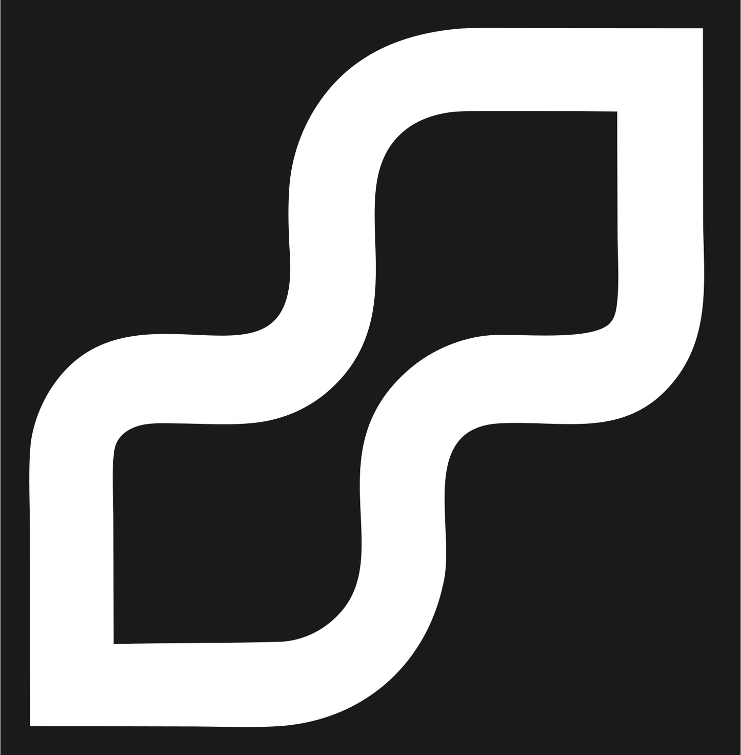 Monoline S-Shape Panel Mark #1a1a1a/#ffffff