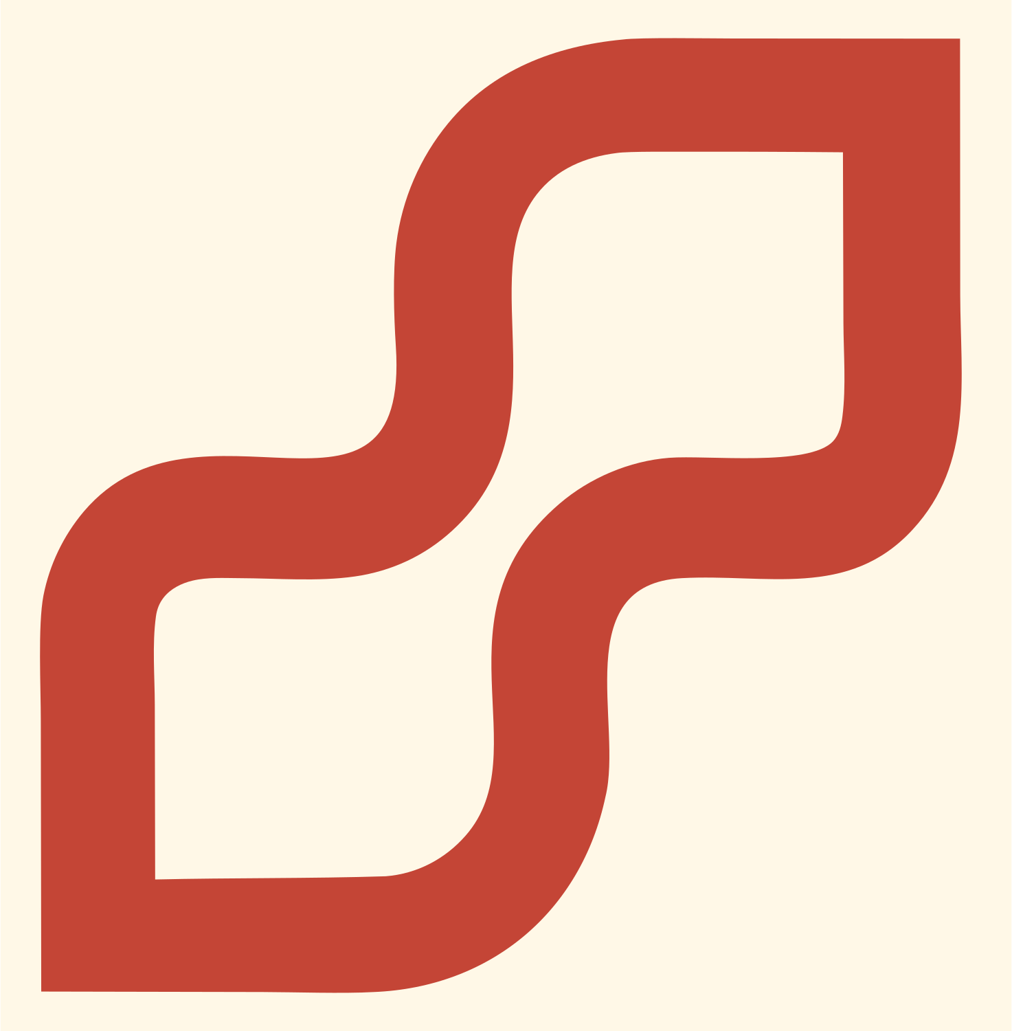 Monoline S-Shape Panel Mark #fff8e7/#c44536