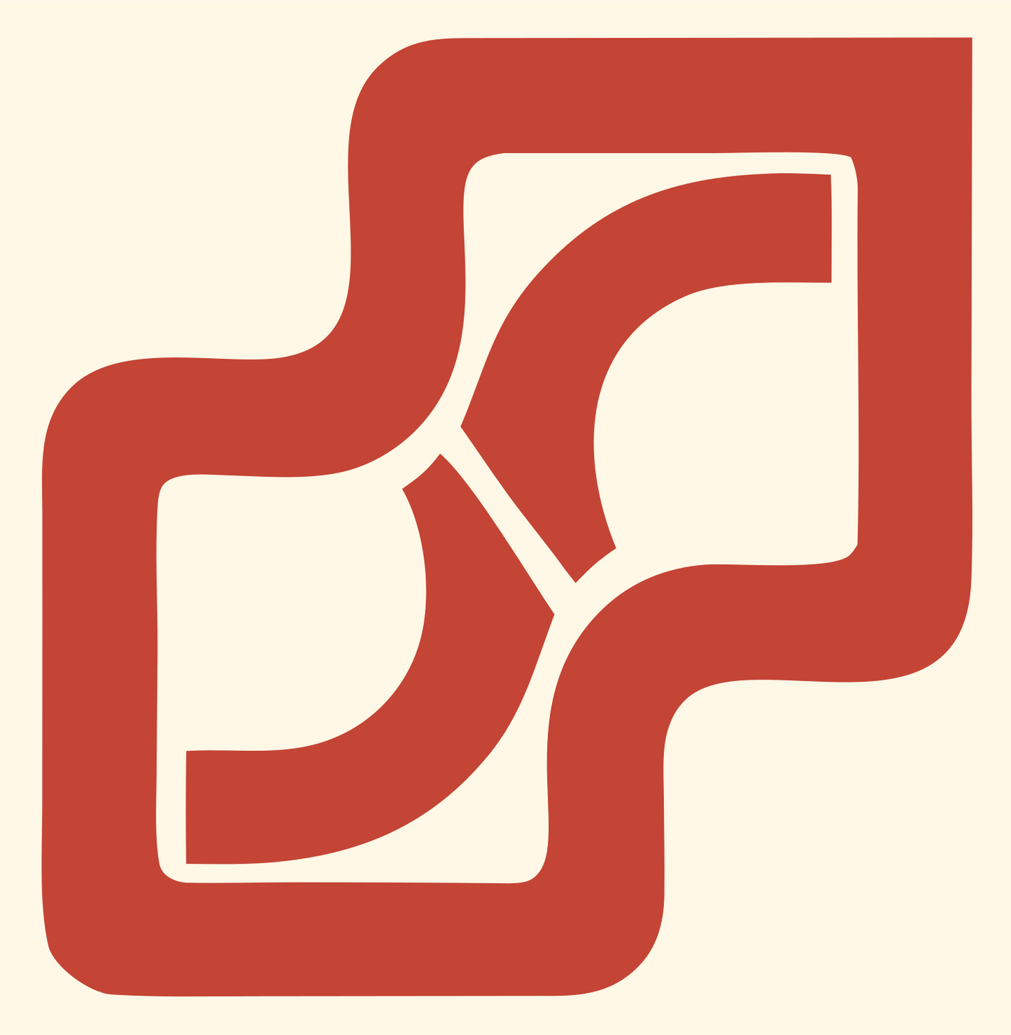 Monoline Interlocked Panel Mark #fff8e7/#c44536