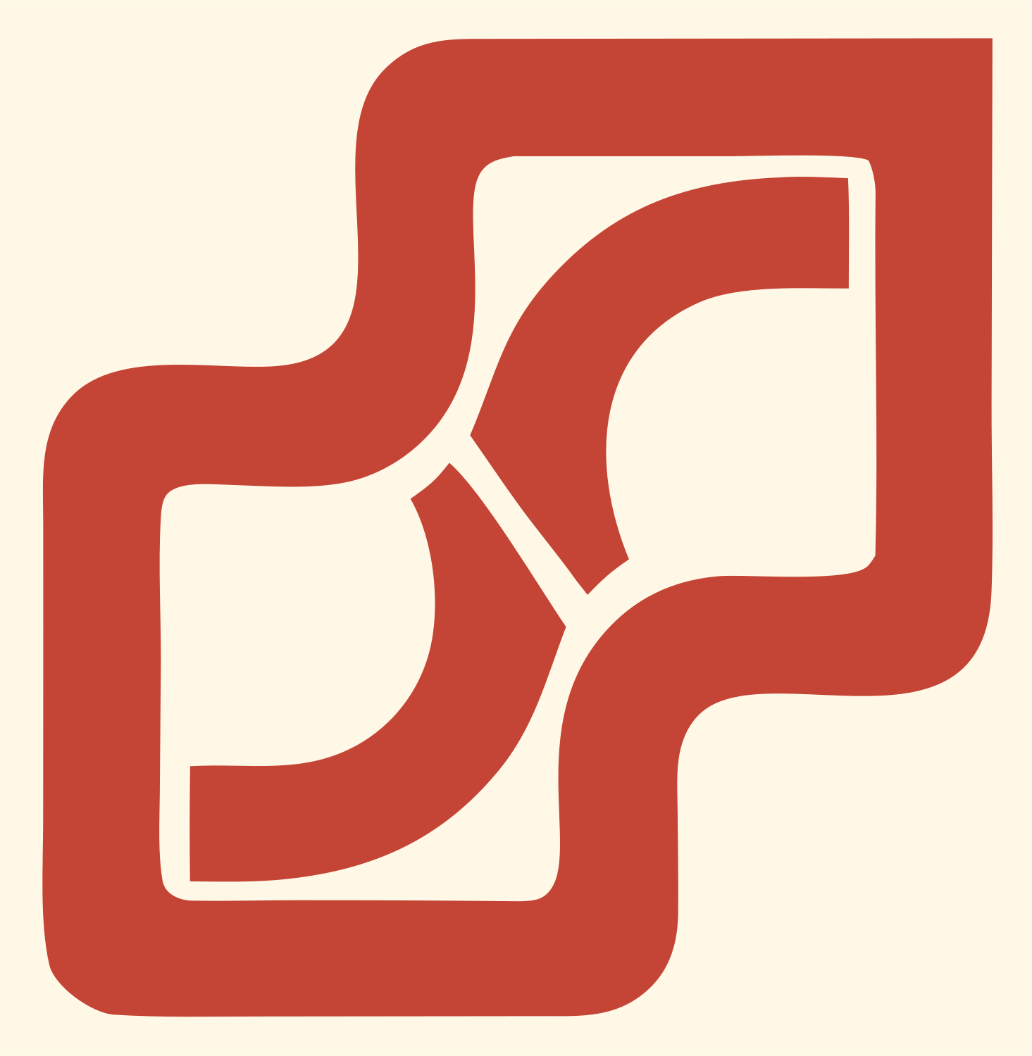 Monoline Interlocked Panel Mark #fff8e7/#c44536