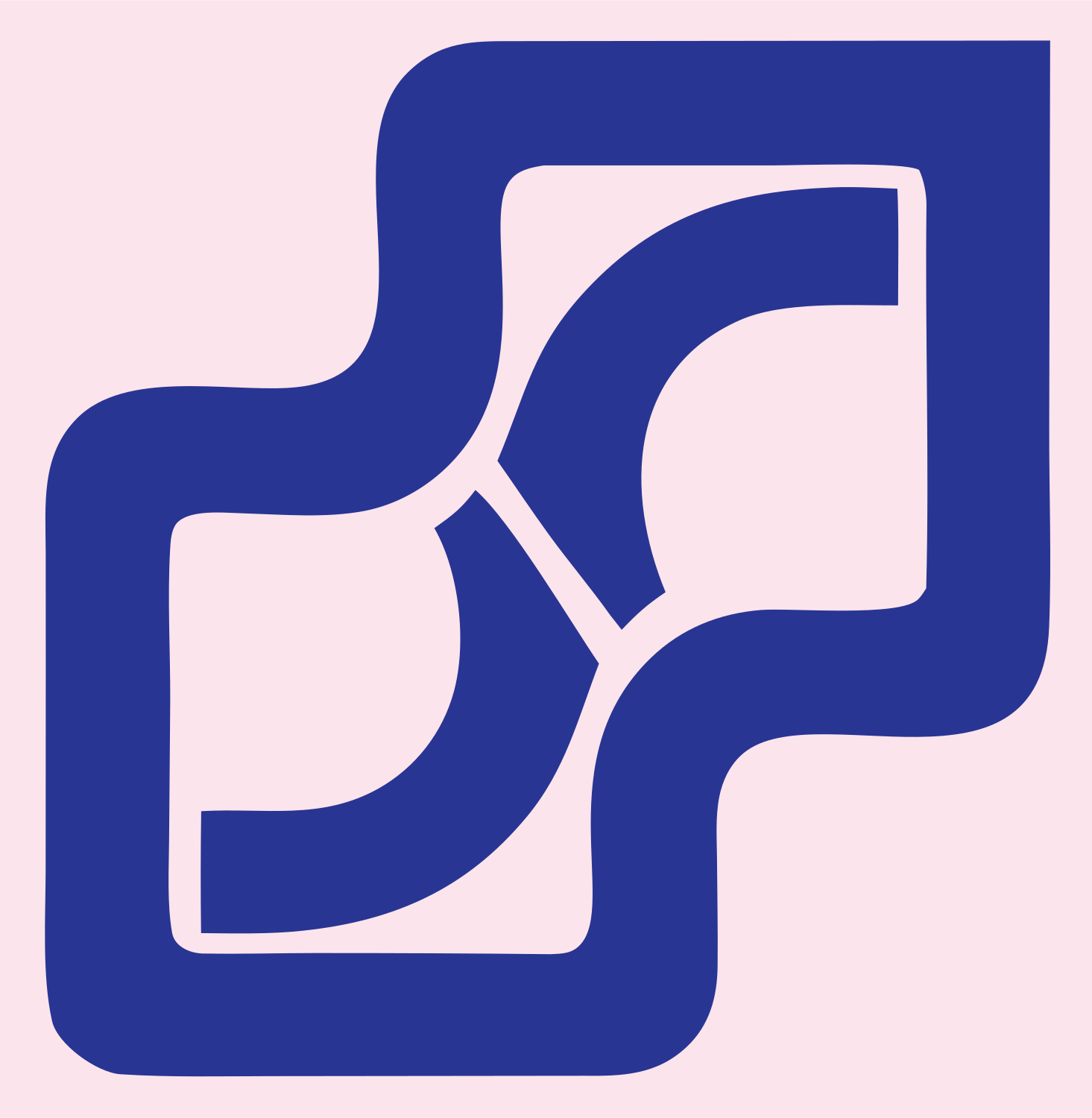 Monoline Interlocked Panel Mark #fce4ec/#283593