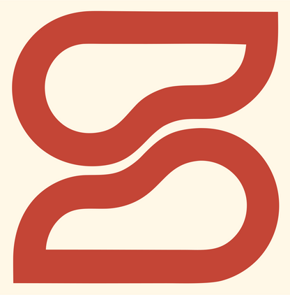 Monoline S-Scroll Panel Mark #fff8e7/#c44536