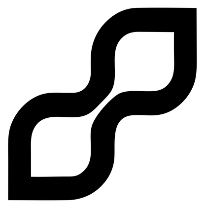 Monoline Double S-Bend Mark #ffffff/#000000