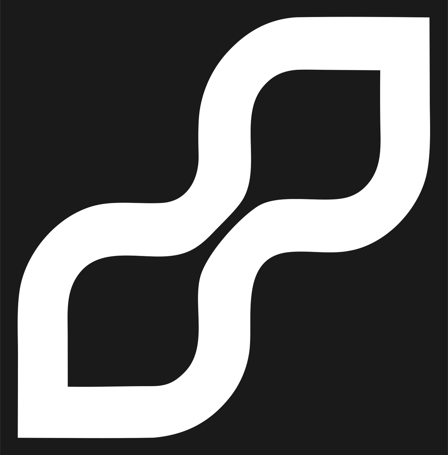 Monoline Double S-Bend Mark #1a1a1a/#ffffff