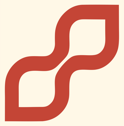 Monoline Double S-Bend Mark #fff8e7/#c44536