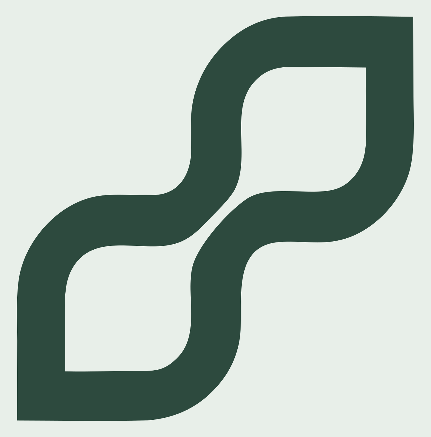 Monoline Double S-Bend Mark #e8efe9/#2d4a3e
