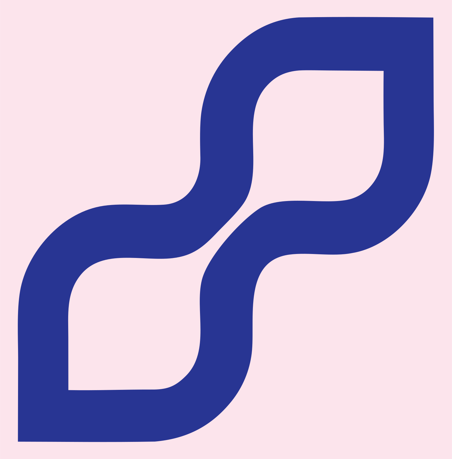 Monoline Double S-Bend Mark #fce4ec/#283593