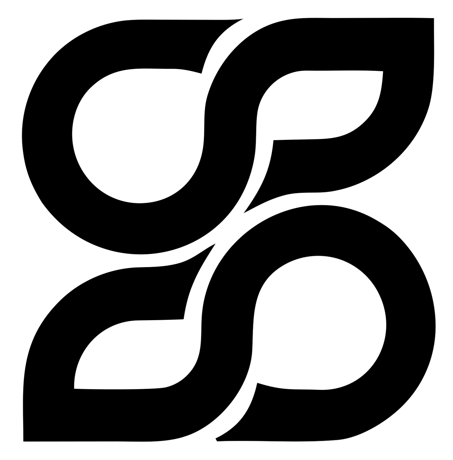 Monoline Four-Petal Rotation Mark #ffffff/#000000