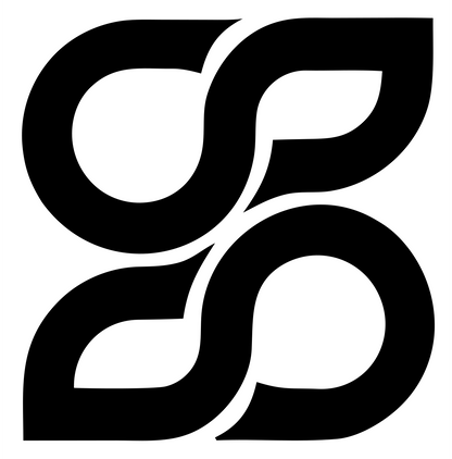 Monoline Four-Petal Rotation Mark #ffffff/#000000