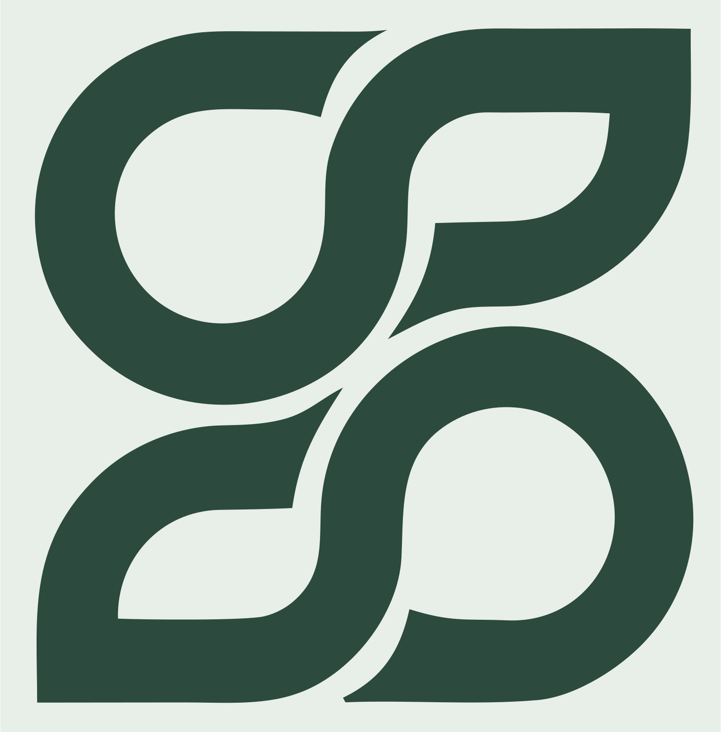 Monoline Four-Petal Rotation Mark #e8efe9/#2d4a3e