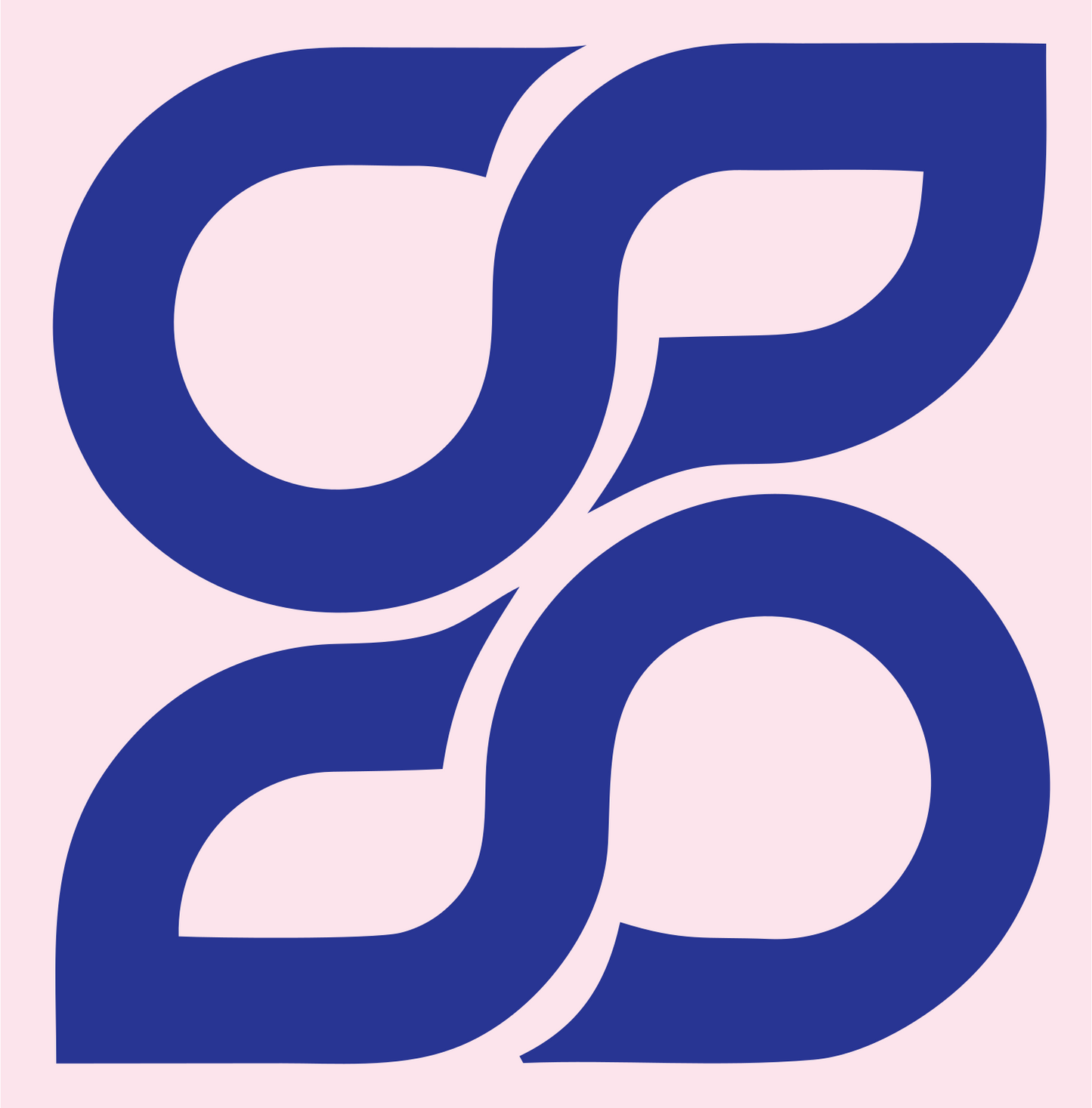 Monoline Four-Petal Rotation Mark #fce4ec/#283593