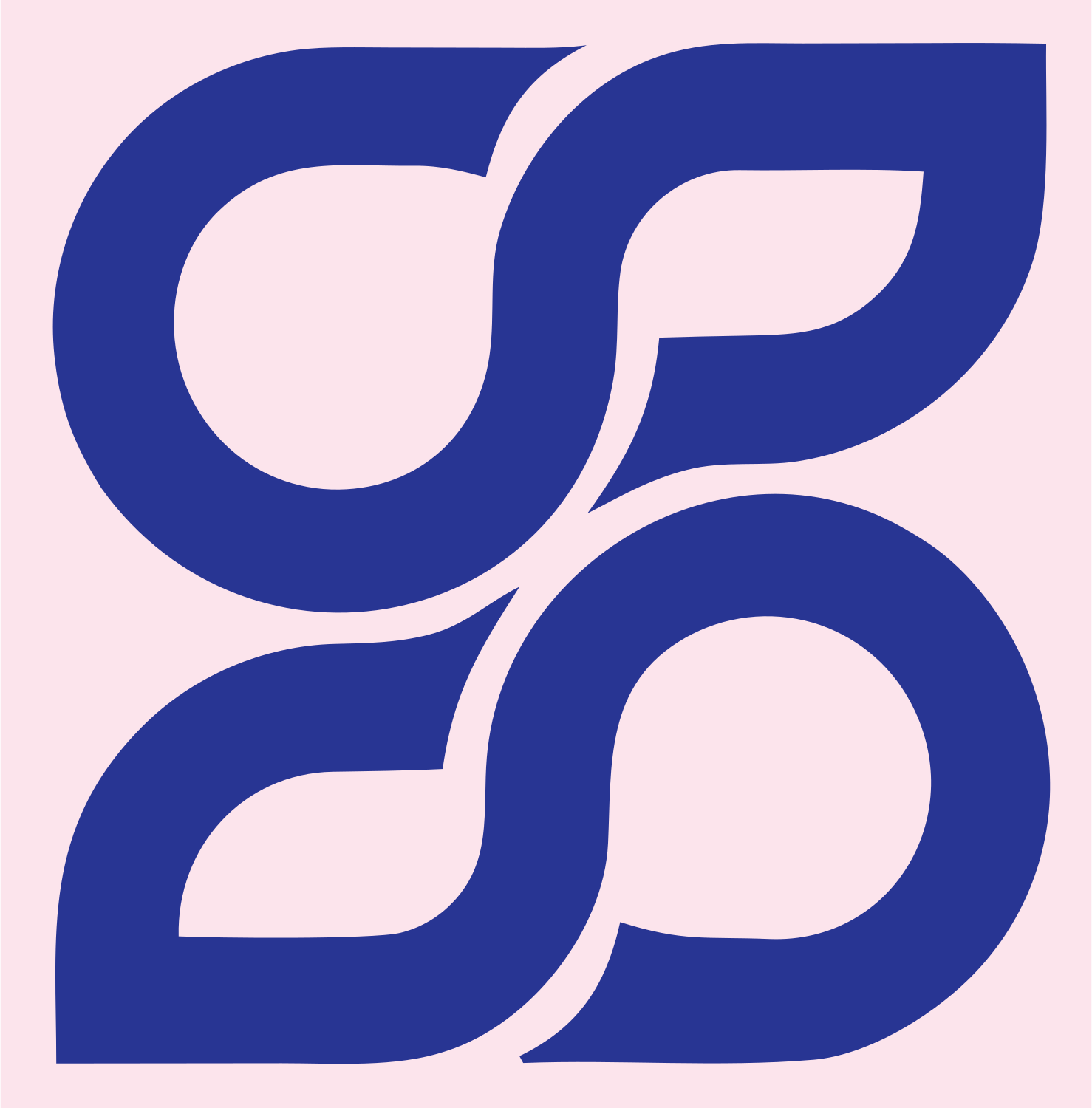 Monoline Four-Petal Rotation Mark #fce4ec/#283593