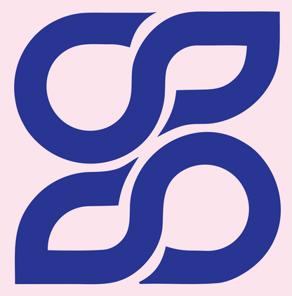 Monoline Four-Petal Rotation Mark #fce4ec/#283593