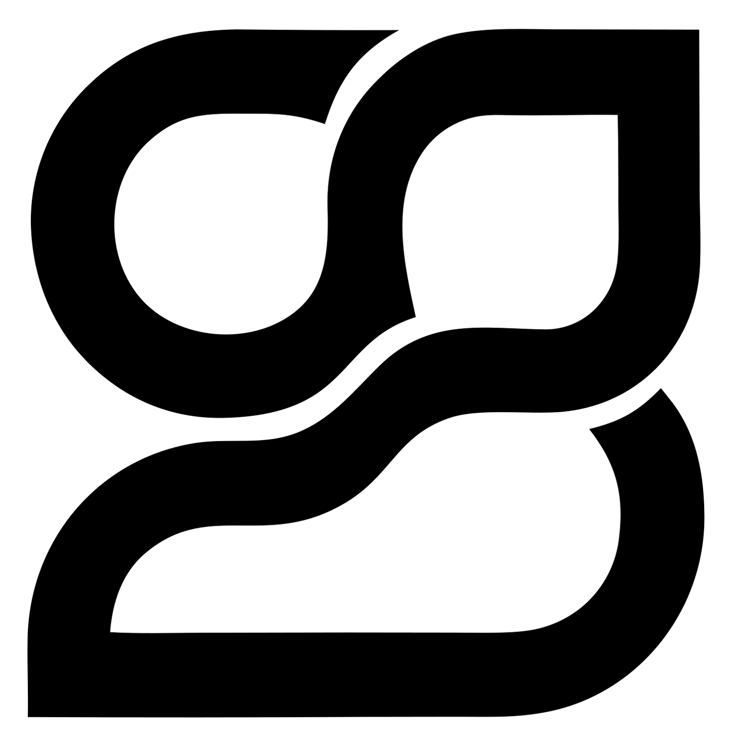 Monoline Double Loop Mark #ffffff/#000000