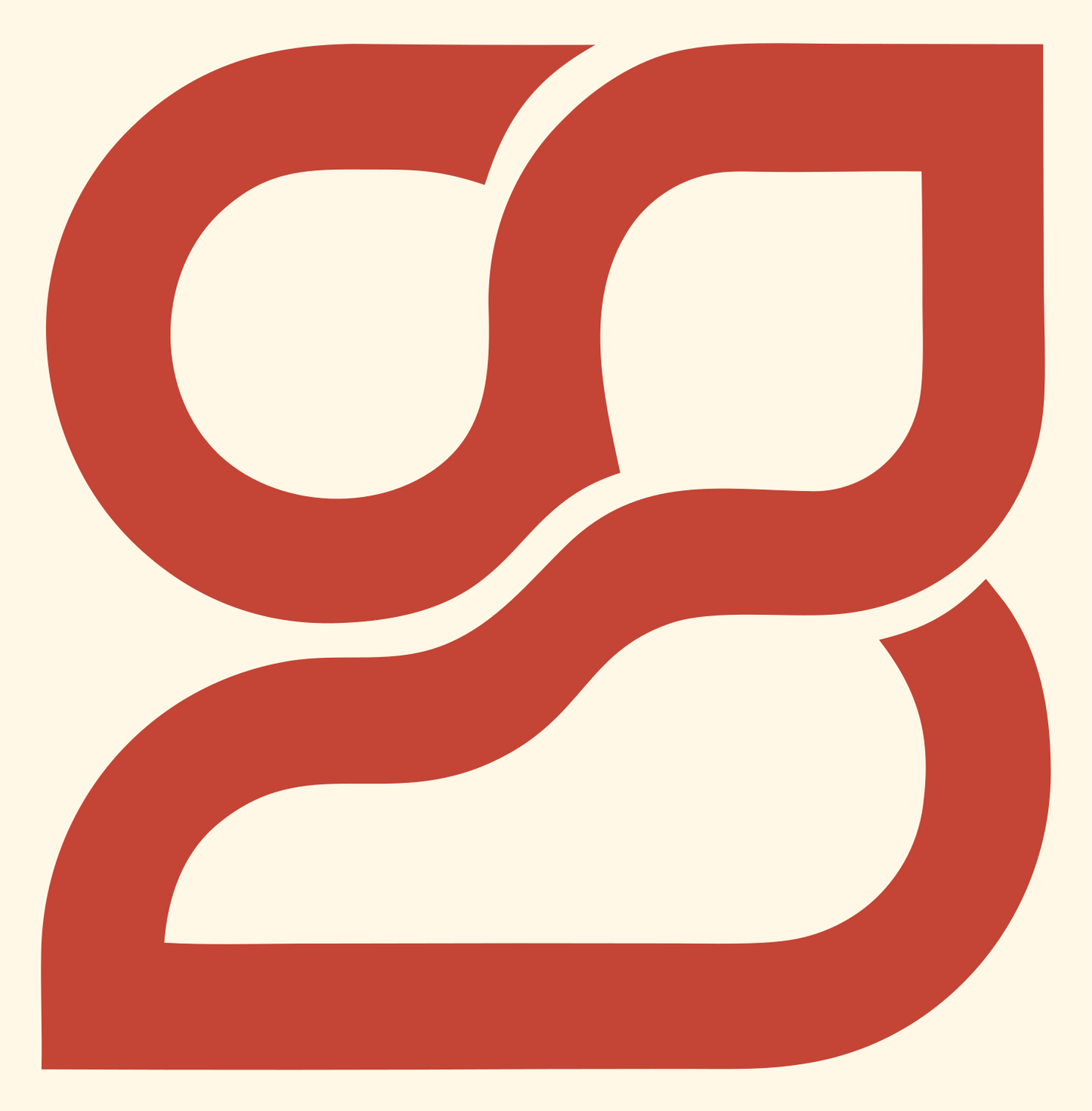 Monoline Double Loop Mark #fff8e7/#c44536