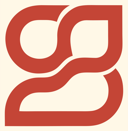 Monoline Double Loop Mark #fff8e7/#c44536