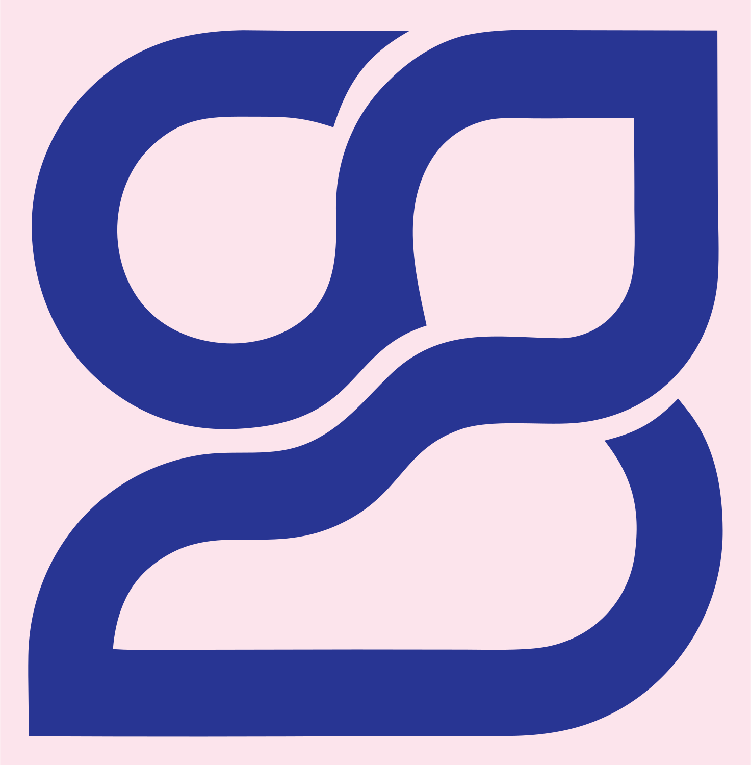 Monoline Double Loop Mark #fce4ec/#283593