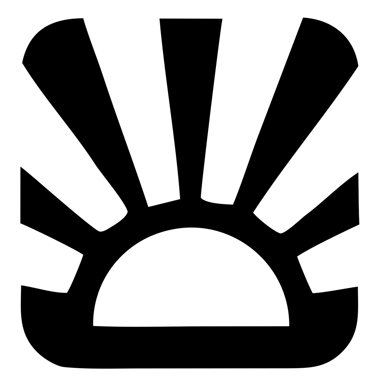 Negative Space Sunrise Rays Badge #ffffff/#000000