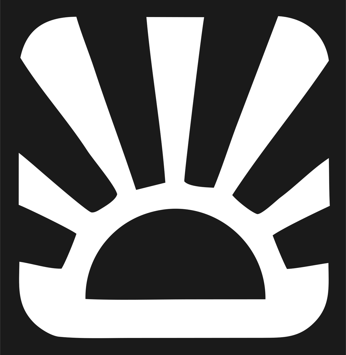 Negative Space Sunrise Rays Badge #1a1a1a/#ffffff