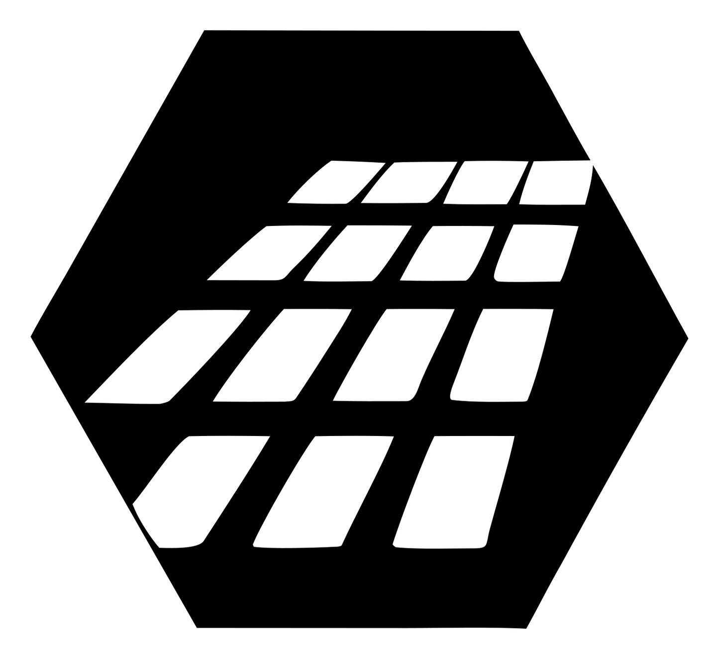 Hexagon Solar Grid Emblem #ffffff/#000000