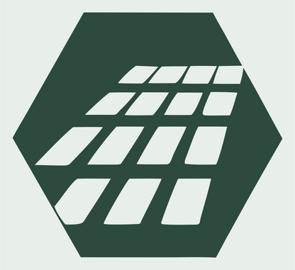 Hexagon Solar Grid Emblem #e8efe9/#2d4a3e