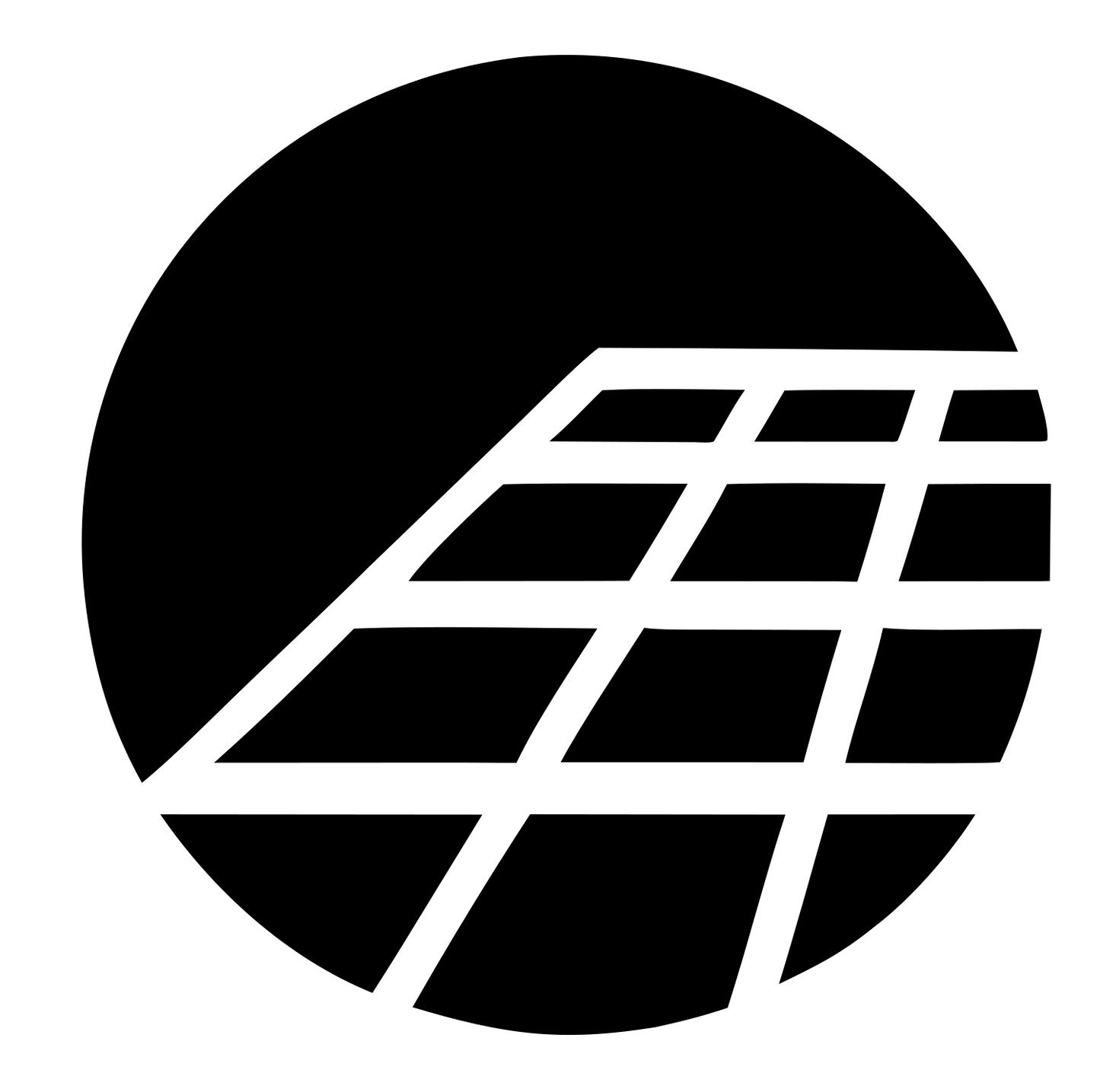 Solar Panel Circle Emblem #ffffff/#000000