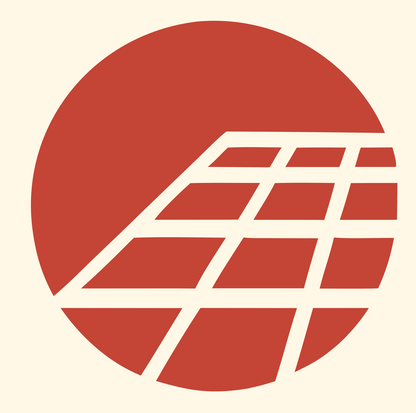 Solar Panel Circle Emblem #fff8e7/#c44536