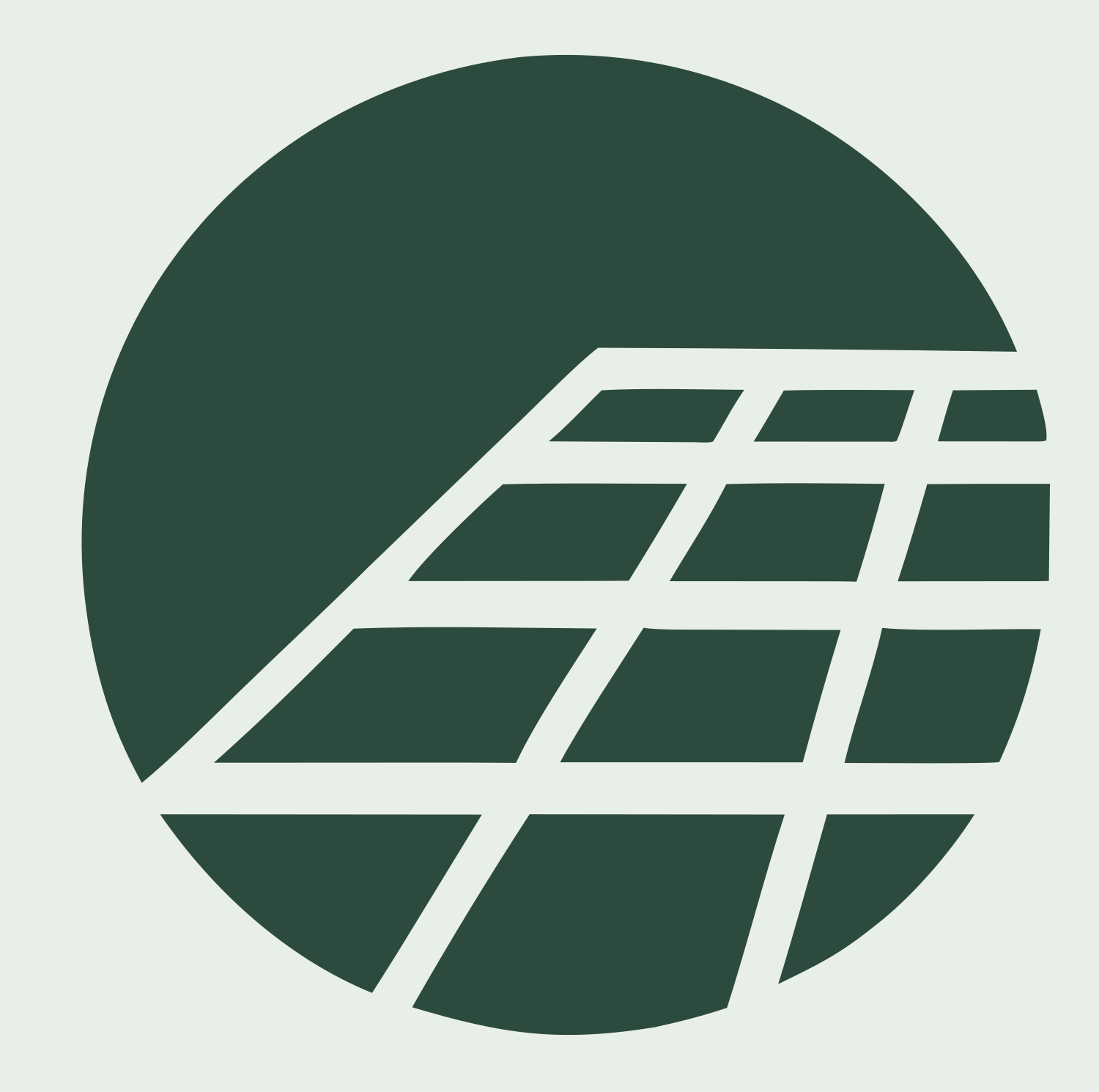 Solar Panel Circle Emblem #e8efe9/#2d4a3e