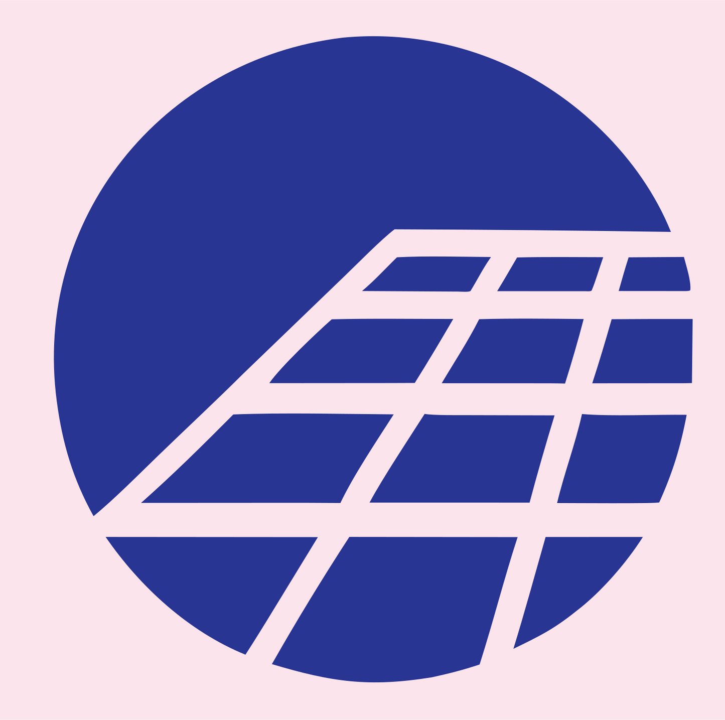 Solar Panel Circle Emblem #fce4ec/#283593