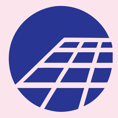 Solar Panel Circle Emblem #fce4ec/#283593