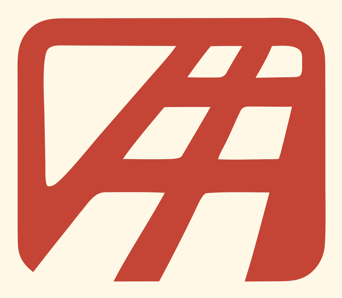 Negative Space Grid Panel Mark #fff8e7/#c44536