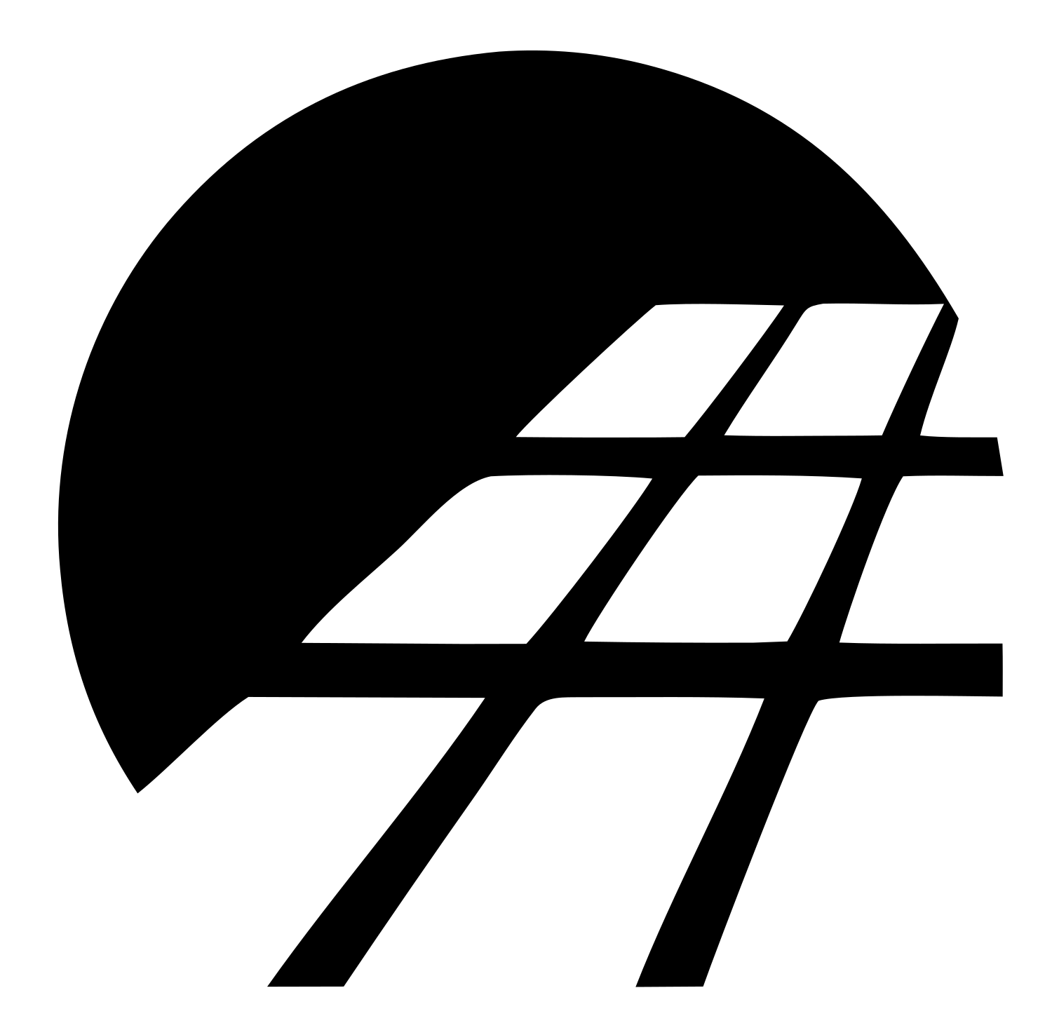 Negative Space Solar Grid Emblem #ffffff/#000000