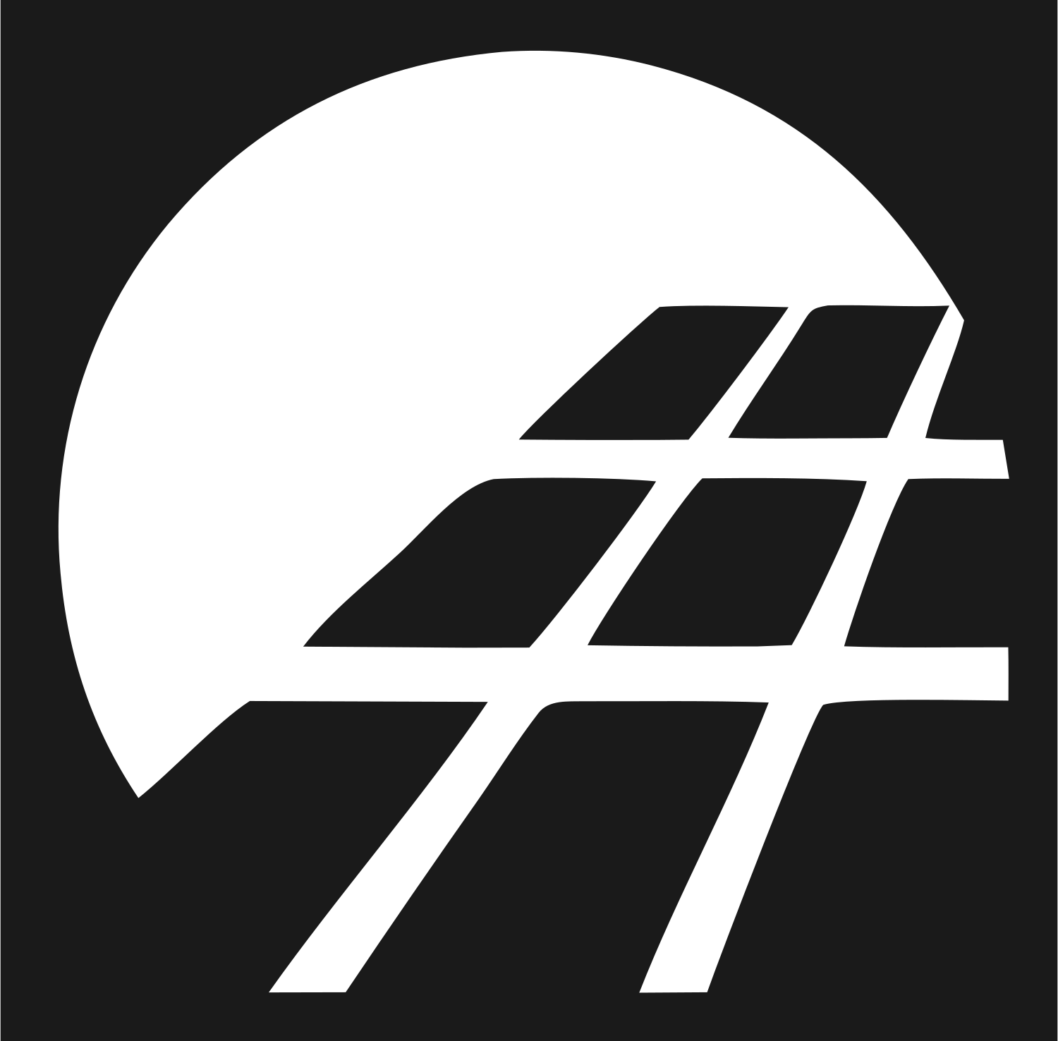Negative Space Solar Grid Emblem #1a1a1a/#ffffff