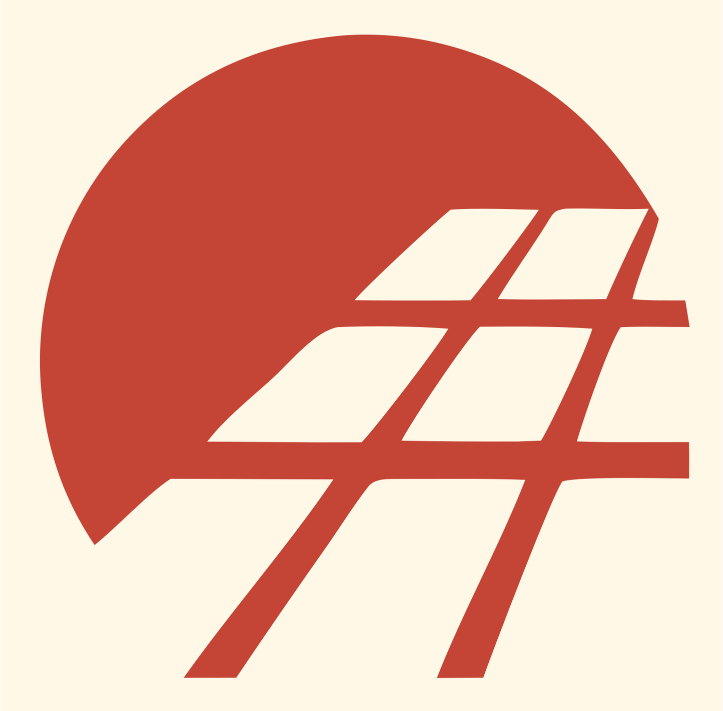 Negative Space Solar Grid Emblem #fff8e7/#c44536