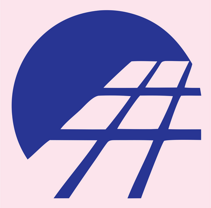 Negative Space Solar Grid Emblem #fce4ec/#283593