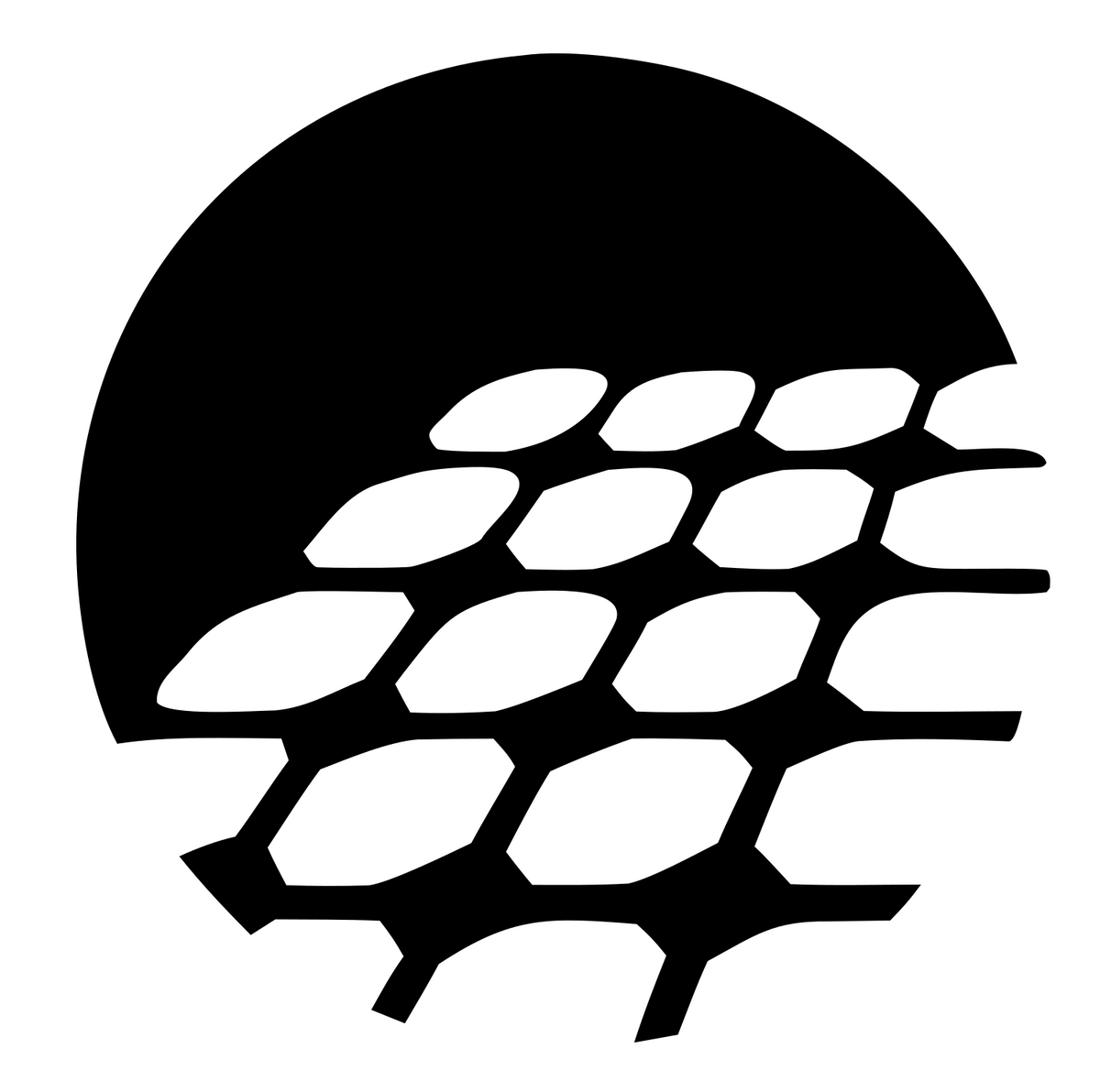 Negative Space Grid Circle Mark #ffffff/#000000